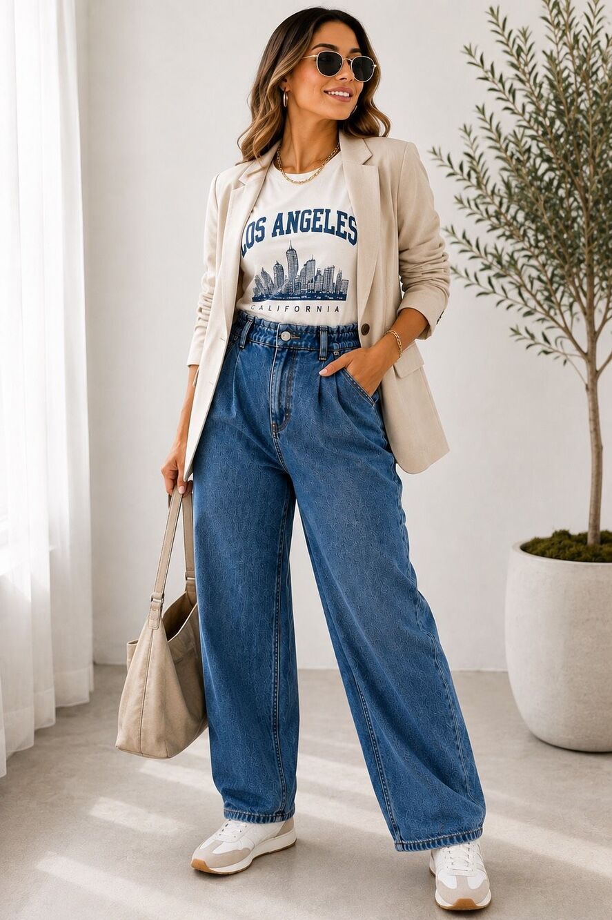 Insane Gene High Rise Pleated Mom Jeans Large Paperbag Waist 100% Cotton NWT